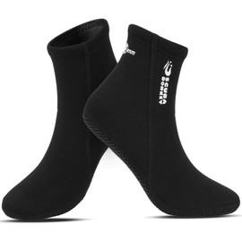 QKURT 2mm Neoprene Diving Socks, Wetsuit Sock for Scuba Diving, Snorkeling and Water Sport, Anti-Slip Fins Socks for Men Women