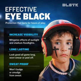 BLSTK Athletics - Sports Eye Black Temporary Tattoos (Cross - 12 Pack) Made in the USA No Grease, No Mess, Fast Application Eye Black Accessories for Football, Baseball, Softball, Lacrosse & More