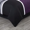 Chezmoi Collection Upland 7-Piece Quilted Patchwork Comforter Set, Purple/Black/Gray, Full