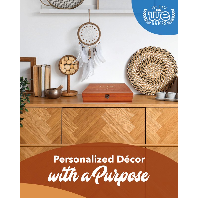 WE Games Wooden Memory Box for Keepsakes – Vintage Decorative