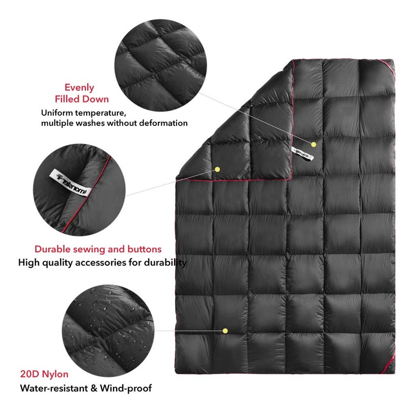 4monster Down Camping Blanket, Outdoor Down Blanket, Lightweight, Packable, Compact,