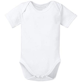 Baby romper bodysuit made of organic cotton for boys and girls from 0-12 months and also available as a pack of 5. - White - 0-3 Months