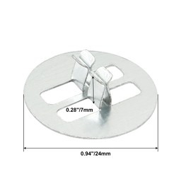 Litoexpe 100pcs Wooden Wick Clips, Round Candle Wick Base, Metal Wick Base Clip Sustainer Tabs Wood Wicks for Candle Making and Candle DIY