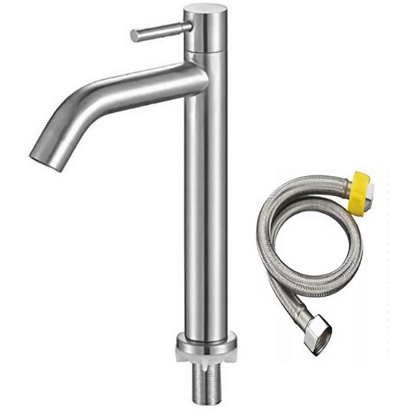 Bath&Bath Single Lever Faucet, Stainless Steel Long Faucet, Standing Faucet,