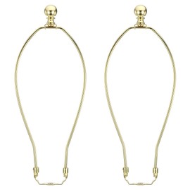 PATIKIL 12 Inch Lamp Harp Kit with Finial, 2 Set Detachable Lamp Shade Bracket Holder, DIY Lighting Accessories for Table Lamps Floor Lamps, Gold Tone