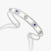 Alex and Ani AA765823SS,Evil Eye Crystal Cuff,Shiny Silver,Blue, Bracelets