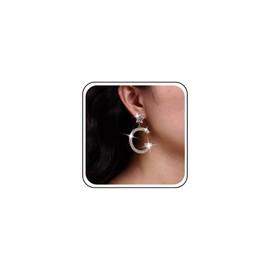 TseenYi Boho G Dangle Letter Earrings Large Gold Rhinestone Earrings Vintage CZ Star Stud Earrings Large Alphabet Dangle Earrings Saprkly Rhinestone Earrings Jewellery for Women and Girls, Crystal