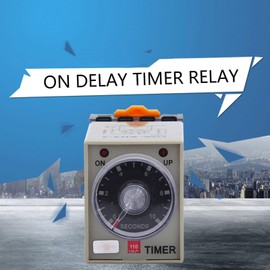AH3-3 Time Relay 0-10 Seconds Knob Control Delay ON Time Relay Timer Relay Delay with Base AC 110V