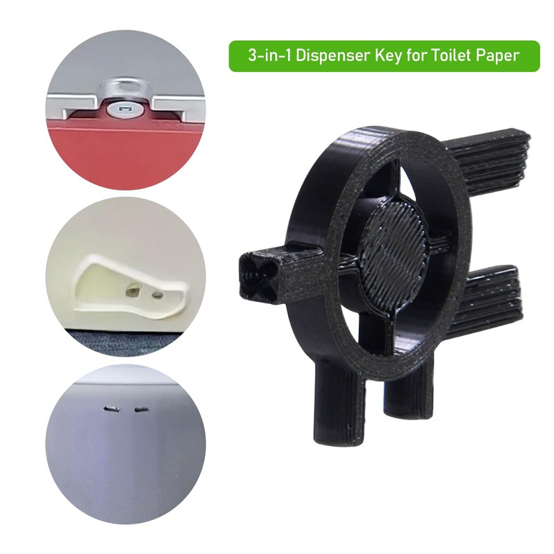 HUIKANGSHENG Universal 3-in-1 Dispenser Key for Toilet Paper, Towels -
