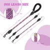 Double Dog Lead，Heavy Duty Reflective Leash with Padded Handles Dual
