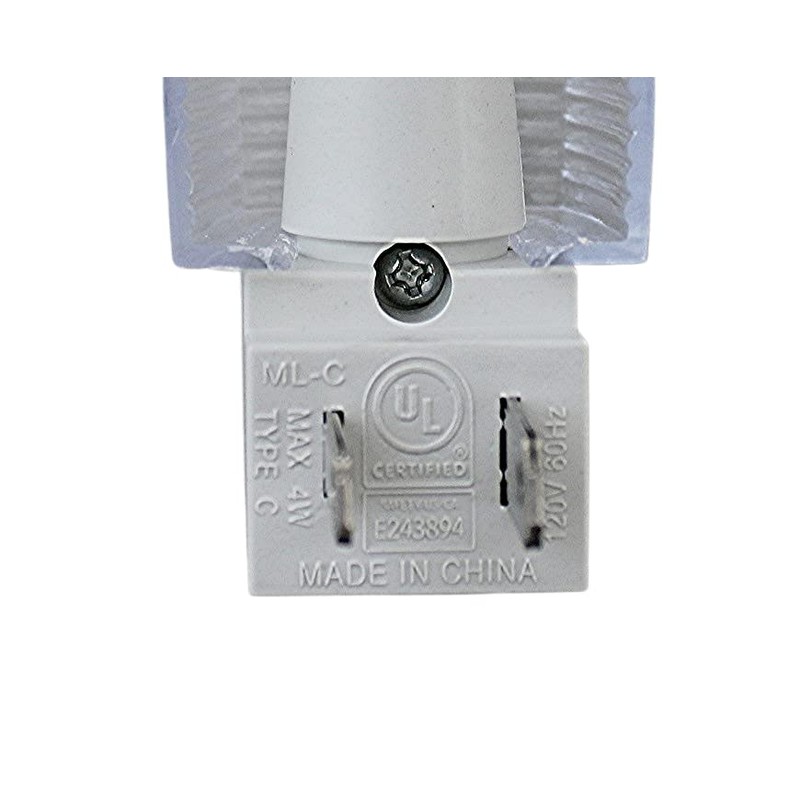 Set of 2 Night Light On/Off Switch UL Certified White