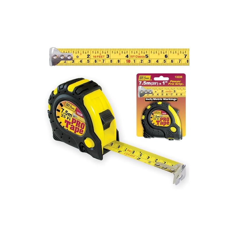 IVY Classic 13226 7.5m/25' x 1" Pro Measuring Tape (Metric/Inch),