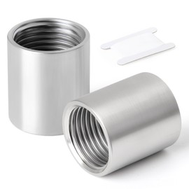 TAISHER 2PCS 304 Stainless Steel Cast Pipe Fitting, Thickened Coupling, 1/2" x 1/2" NPT Female Threaded