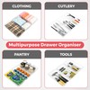 Amtido 3 Pack Drawer Organisers - Sturdy Clear Plastic Storage