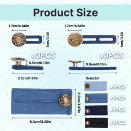 Icyowls Pack of 10 Waist Extender Button, Waist Extender Elastic Button, Adjustable Jeans Expander for Pregnancy and Everyday Use, Unisex Trouser Button Accessories