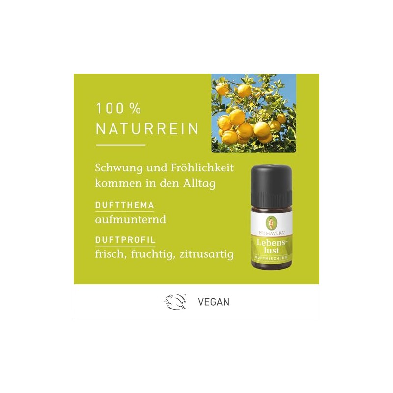 Primavera PRIMAVERA Lebenslust Duftmischung 5 ml - Grapefruit, Spearmint und