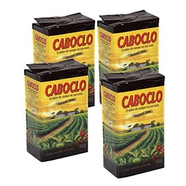Cafe Caboclo 500g | Torrado e Moído | Roast and Ground Coffee 17.60oz (PACK OF 4) |GLUTEN FREE|