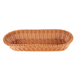 JAVERGGN Oval Wicker Woven Basket Bread Basket Serving Basket, 14Inch Storage Basket for Food Fruit Cosmetic Storage Tabletop and Bathroom