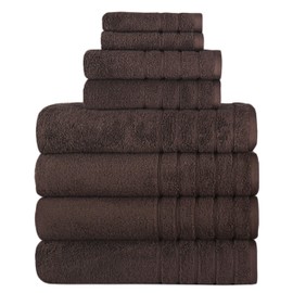 Towels Beyond Luxury Bath Towel Sets - Soft Plush Oversized Bathroom Towels Made with Premium 100% Turkish Cotton (Chocolate, 8 Piece Towel Set)
