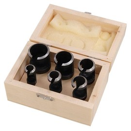 Neilsen CT0640-6pc Wood Plug Cutting Set with 6mm Hex Shafts - Sizes 10mm to 25mm