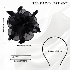 Heliltd 1pcs Fascinator Hat for Women Flower Tea Party Dresses for Girls and Women Black Feather Tea Party Hat