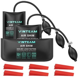 VINTEAM Air Wedge Bags, 3pcs TPU Pump Wedge Kit with Easy Push-Button Air Valve and 150-400 Lb Load Rating, Levelling & Alignment Kit for Cabinet Door Window Installation and Heavy Objects Tasks