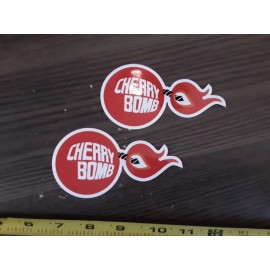 Cherry Bomb Lot of 2 Vintage Style Cherry Bomb Exhaust Racing Decals Sticker NHRA Rod Gasser