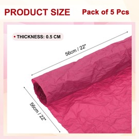 MECCANIXITY Flower Wrapping Paper, 5 Roll Waterproof Bouquet Crepe Paper Streamer Sheet for Crafts Birthday Gift Florist Packing Party (Peach, 22 x 22 Inch)