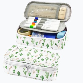 WRIGAEL Pencil Pouch Case Bag for Girls Cute Aesthetic for Boys Large Capacity Big Kawaii Pen Soft Qrganizer Kids School College Adults Teen Women Cactus Students Girly Modern Unique Pretty Teenage