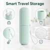 Portable Travel Toothbrush Holder with Cup - Compact Toothpaste Storage