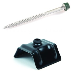 STEEL SCREWS and SPACERS, 25 FIXING KITS FOR CORrugated Sheet Metal, READY TO INSTALL, SCREW 6.5x100mm+VALVE RAL7016 SELF-REPLAYING HEAD AND MAXIMUM WATERPROOFING FOR ROOFS 🇫🇷