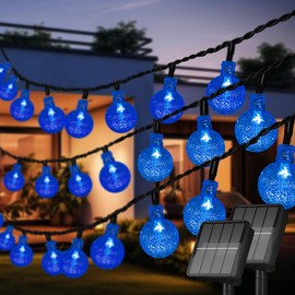 Selarlyt 2 Pack 120 LED Solar String Lights Outdoor Waterproof, 72 FT Crystal Globe Lights with 8 Lighting Modes, Solar Powered Light Outdoor for Garden Wedding Party Decor