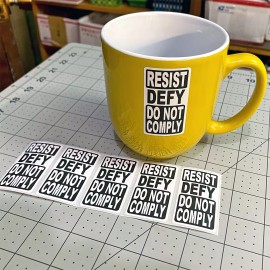StickerX RESIST DEFY DO NOT COMPLY Sticker - PROTEST FREEDOM LIBERTY Action Sticker Pack - 25 Pack