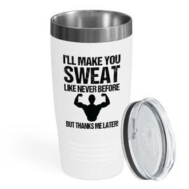 Personal Trainer White Edition Viking Tumbler 20oz - Make You Sweat - Fitness Instructor Workout Coach Exercise Lover Cardio Lover Gym Coach