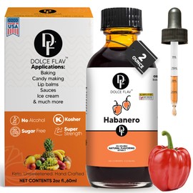 Dolce Flav Natural Habanero Extract - 2 Ounce Oil-Soluble Multipurpose Flavoring Ideal for Candy Making, Baking, Lip Balm, and Ice Cream - Perfect Kitchen Gift for Holidays