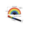 Unbranded NEW Rainbow Large Folding Hand Rave Fan for Women/Men