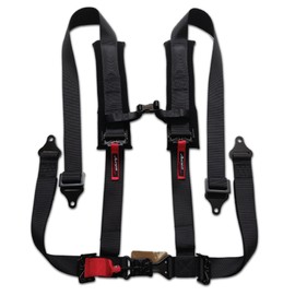 AAAA Aces Racing (Black) 4 Point Harness - Latch and Link Style - Upgraded Black Harware