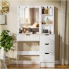 Yamissi Vanity Table Makeup Dressing Desk With LED Mirror And