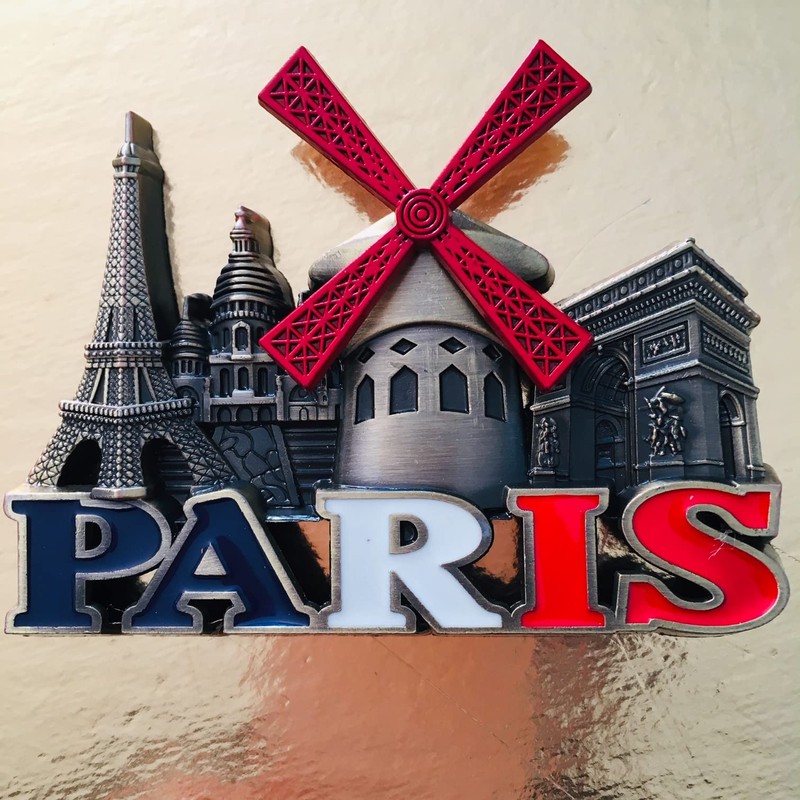 Le Moulin Tourne Magnet Paris Eiffel Tower - Red Mill