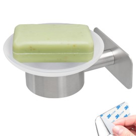 bremermann Piazza Bathroom Series Soap Dish, Matt Stainless Steel & Glass (Tape)