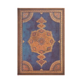 Safavid Indigo (Safavid Binding Art) Grande Unlined Hardcover Journal: Hardcover, 120 gsm, Ribbon Marker, Memento Pouch, Wrap Closure