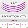 4 PCS Pink Purple Velvet Rope - 5 Ft Barrier