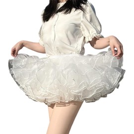 LIKENNY Voluminous Petticoat, Tutu Skirt, Tulle, Skin Friendly, Cosplay, Adult Lolita, Costume, Fluffy, Pannier 11.8 inches (30 cm)