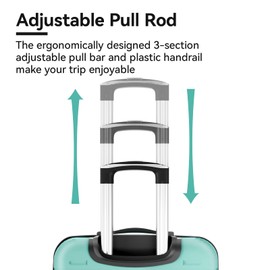 Strenforce 24 Inch Luggage Lightweight Suitcase Travel Luggage with Spinner Wheels,Mint Green