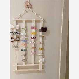 Girls' Hair Accessories Wall Organizer for Hairpins and Headbands Display One Size/Mickey Lace (hairpins not included) 30cm Wooden Stick 3ea