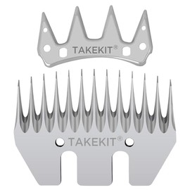 TAKEKIT Sheep Shears Wool Clippers Universal Replacement Blades, Shearing Comb and Cutter Blade Set, Stainless Steel Straight 13-Teeth
