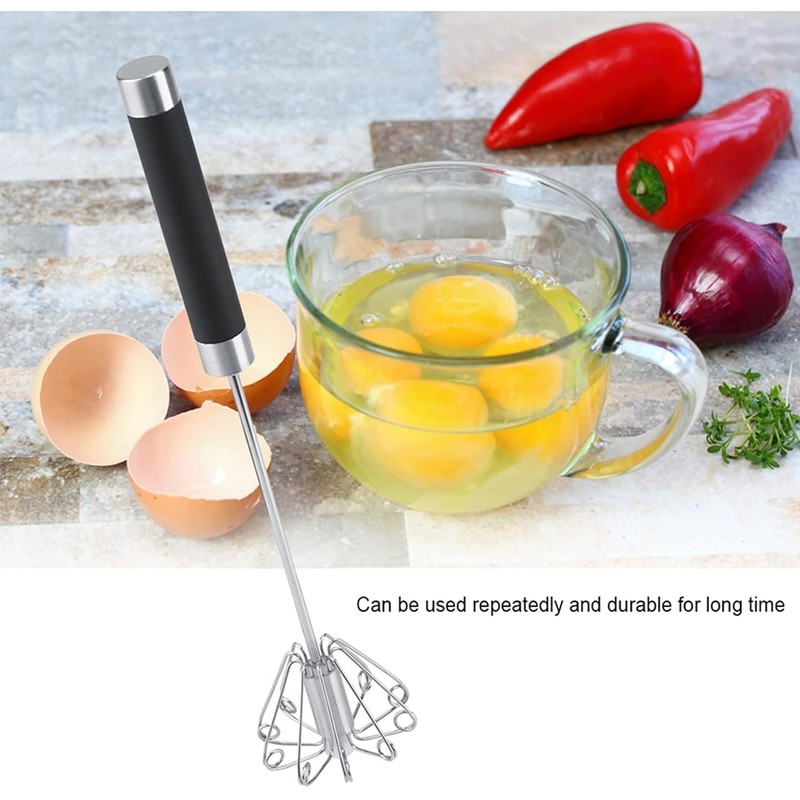 Batidor Manual de Huevos, Batidor de Huevos de Acero Inoxidable