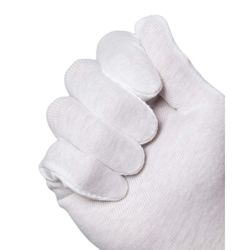 Jah Oekotex 2210 Cotton Gloves 12 Pairs Medium Weight Natural