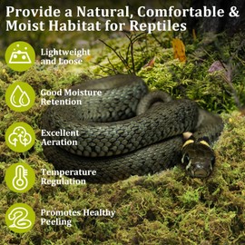 Legigo 14 OZ Sphagnum Moss for Reptile- 16 QT Natural Reptile Moss Terrarium Moss Substrate, Snake Tank Moss Peat Moss Reptile Bedding for Snake, Gecko, Ball Python, Frog and Orchids Plants