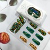 Coffin Press on Nails Medium Fake Nails with Green Polka